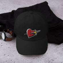 Load image into Gallery viewer, Embroidered Heart and Dagger Dad Hat