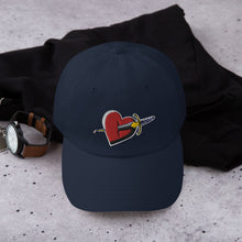 Load image into Gallery viewer, Embroidered Heart and Dagger Dad Hat